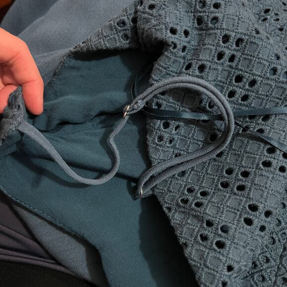 Miami LARGE Adjustable Spaghetti Strap Eyelet Crochet Detail Midi Sundress - Picture 8 of 14